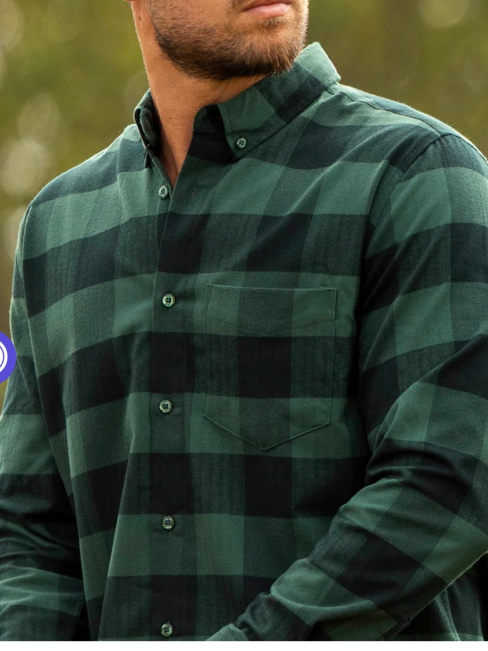 RSVLTS Green and Black Buffalo Plaid Button-Down Shirt